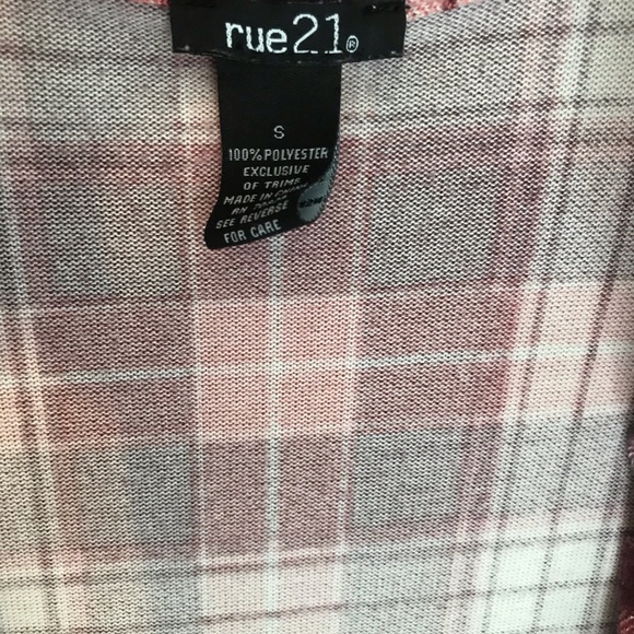 Rue 21 Red And Pink Plaid Button Up Size Small - Picture 4 of 5